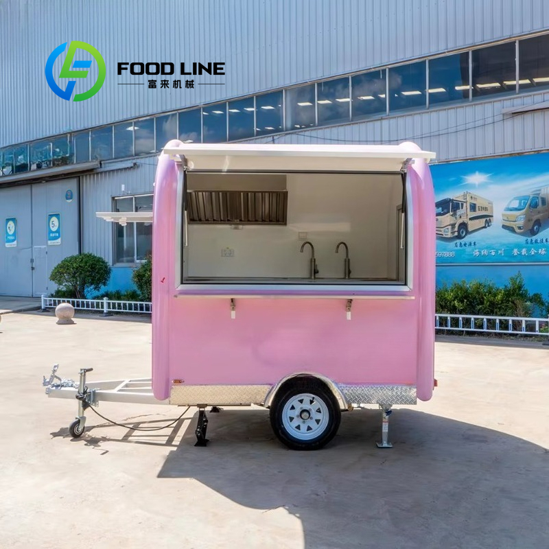 Food Snacks Catering - Customized Vintage Pink Mini Food Trailer