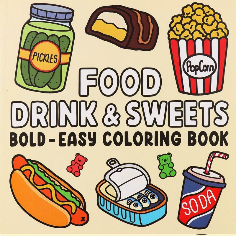Food Y Snacks Coloring Book - Food Drinks and Desserts Coloring Book