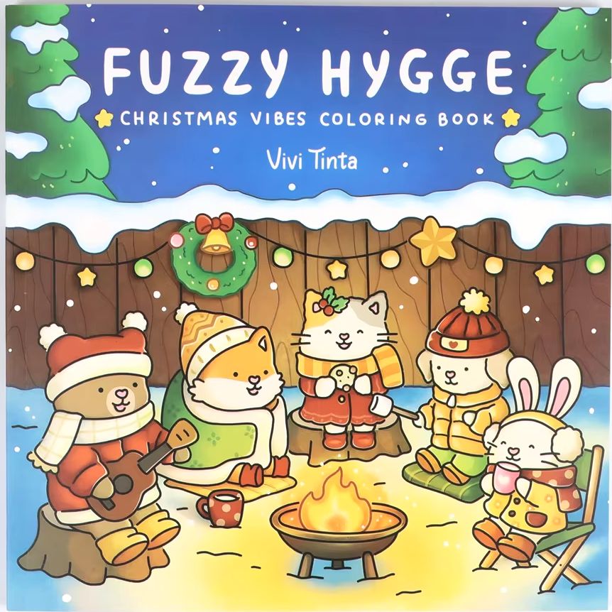 Food Y Snacks Coloring Book - Fuzzy Hygge Christmas Coloring Book for
