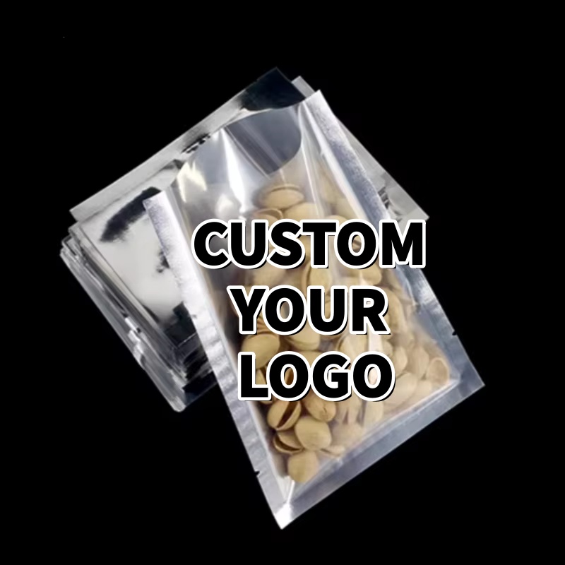 Dry Food Snacks - 100 Pack Silver Glossy Flat Pouches