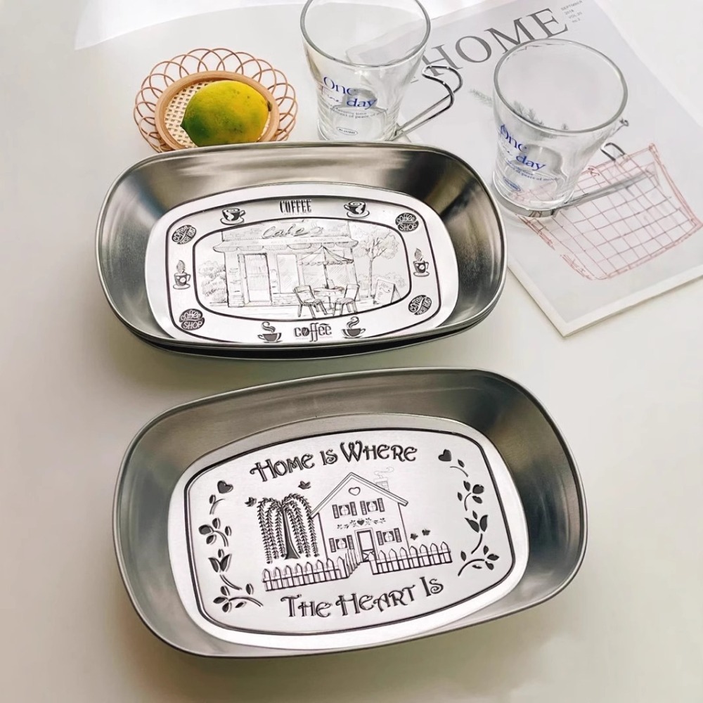 2PCS Vintage American Tin Tray - đánh giá và giá Food And Snacks For Picnic