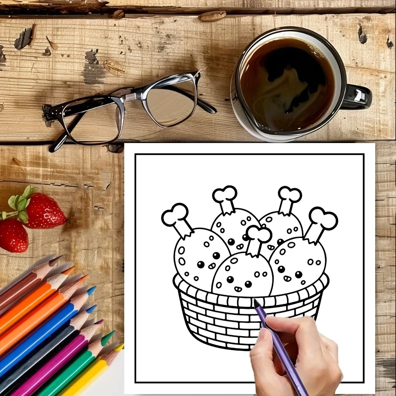 Coloring Book FOOD DRINK & SWE - đánh giá và giá Food Y Snacks Coloring Book