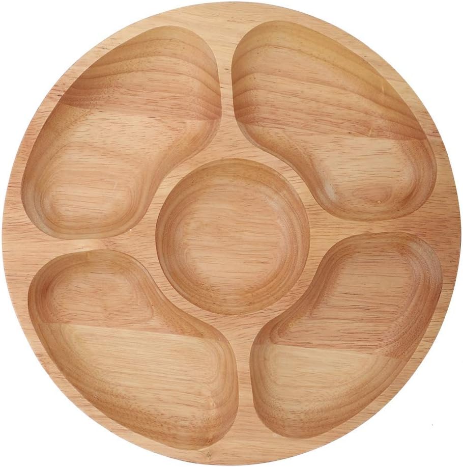 5 Sectional Tray, Wooden Divid - đánh giá và giá Food Snacks Candy