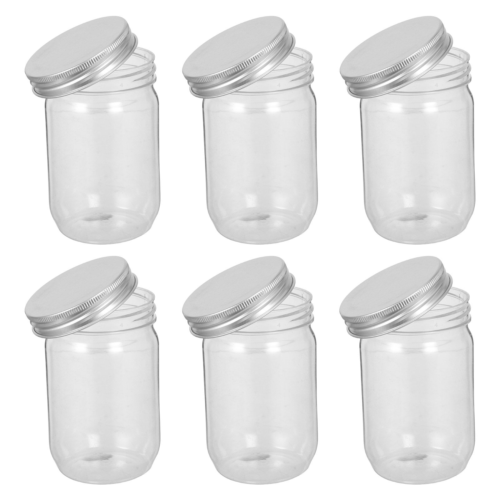 6Pcs Clear Plastic Mason Jars  - đánh giá và giá Food Snacks Candy