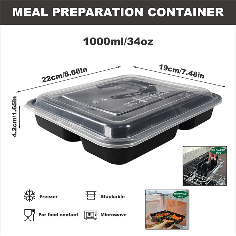 3-Compartment 34 Oz/1000 Ml, 1 - đánh giá và giá Food And Snacks For Picnic